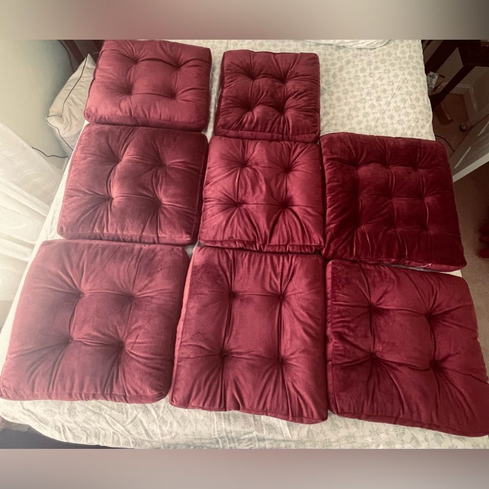 Summer Bed Pillows - Couch Pillows - Burgundy Red - 6 count